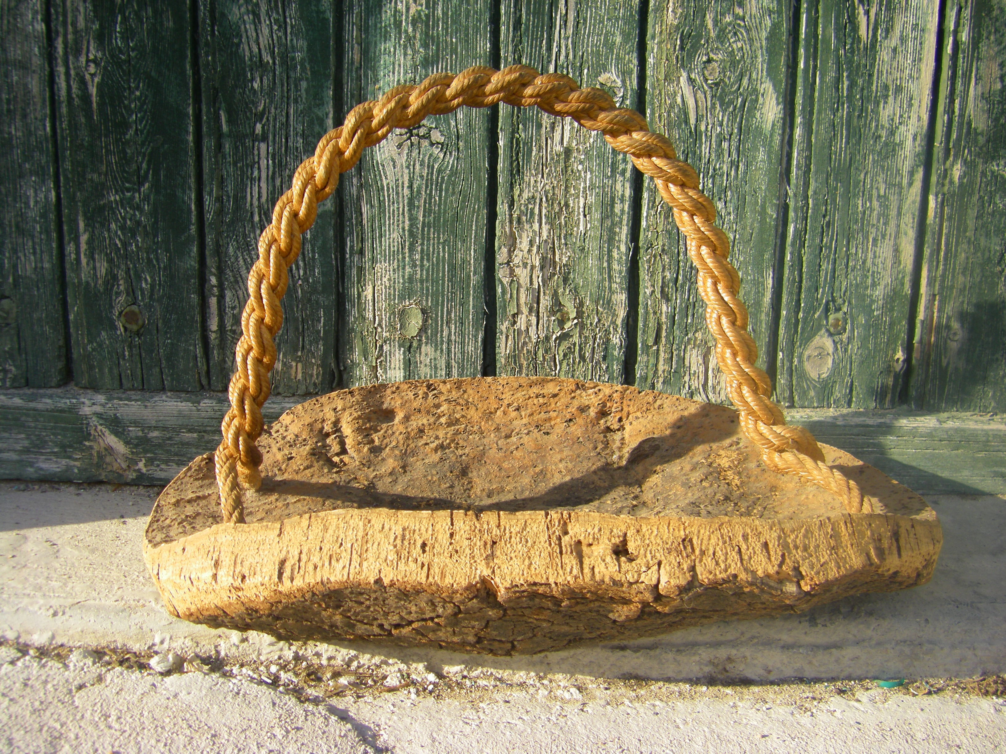 Rope and natural cork cut
