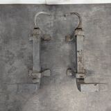 Pair of zoomorphic andirons, couple of dachshunds.