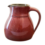 Signed enamelled ceramic pitcher