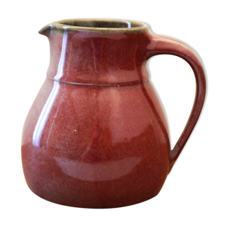 Signed enamelled ceramic pitcher