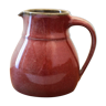 Signed enamelled ceramic pitcher