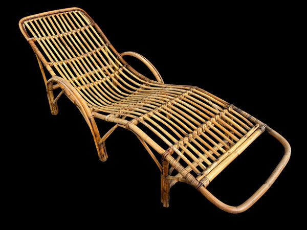 Chaise-longue en rotin italien