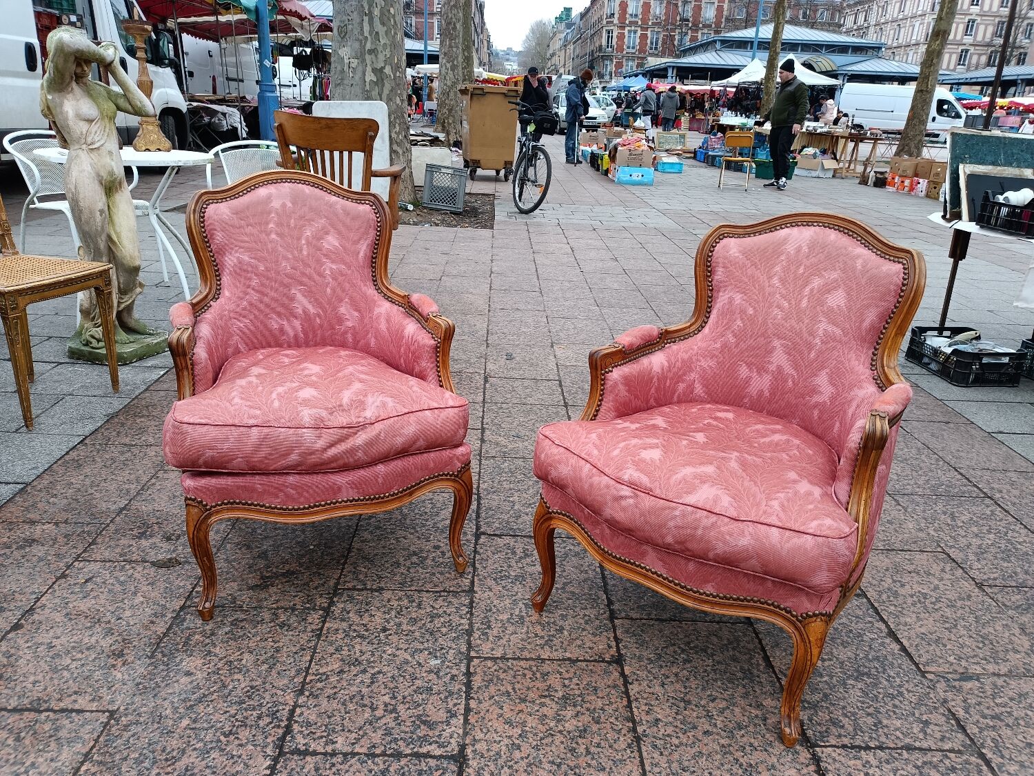 Pair of antique armchairs louis xv style
