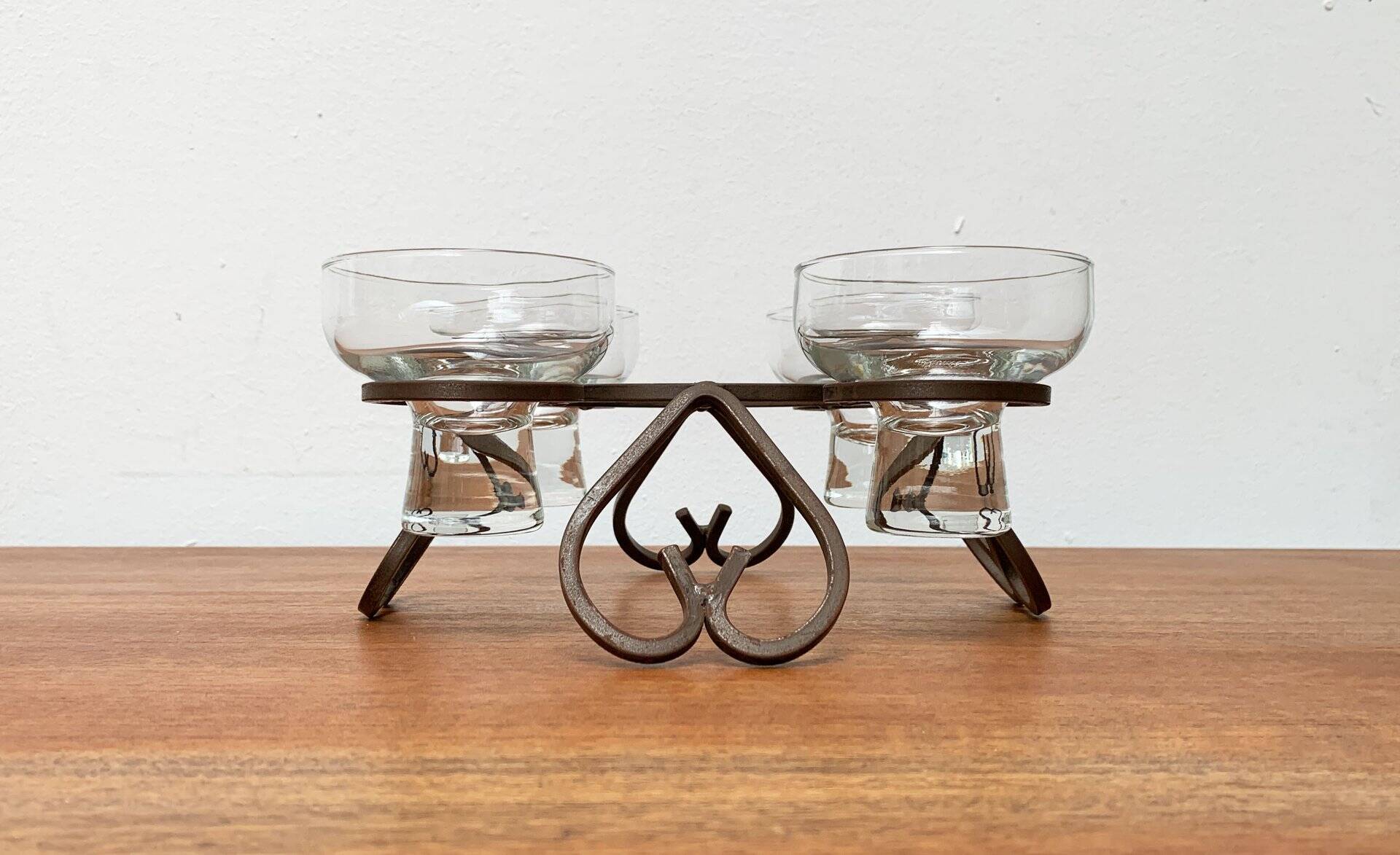 Danish chandelier in metal and glass, 1960s
