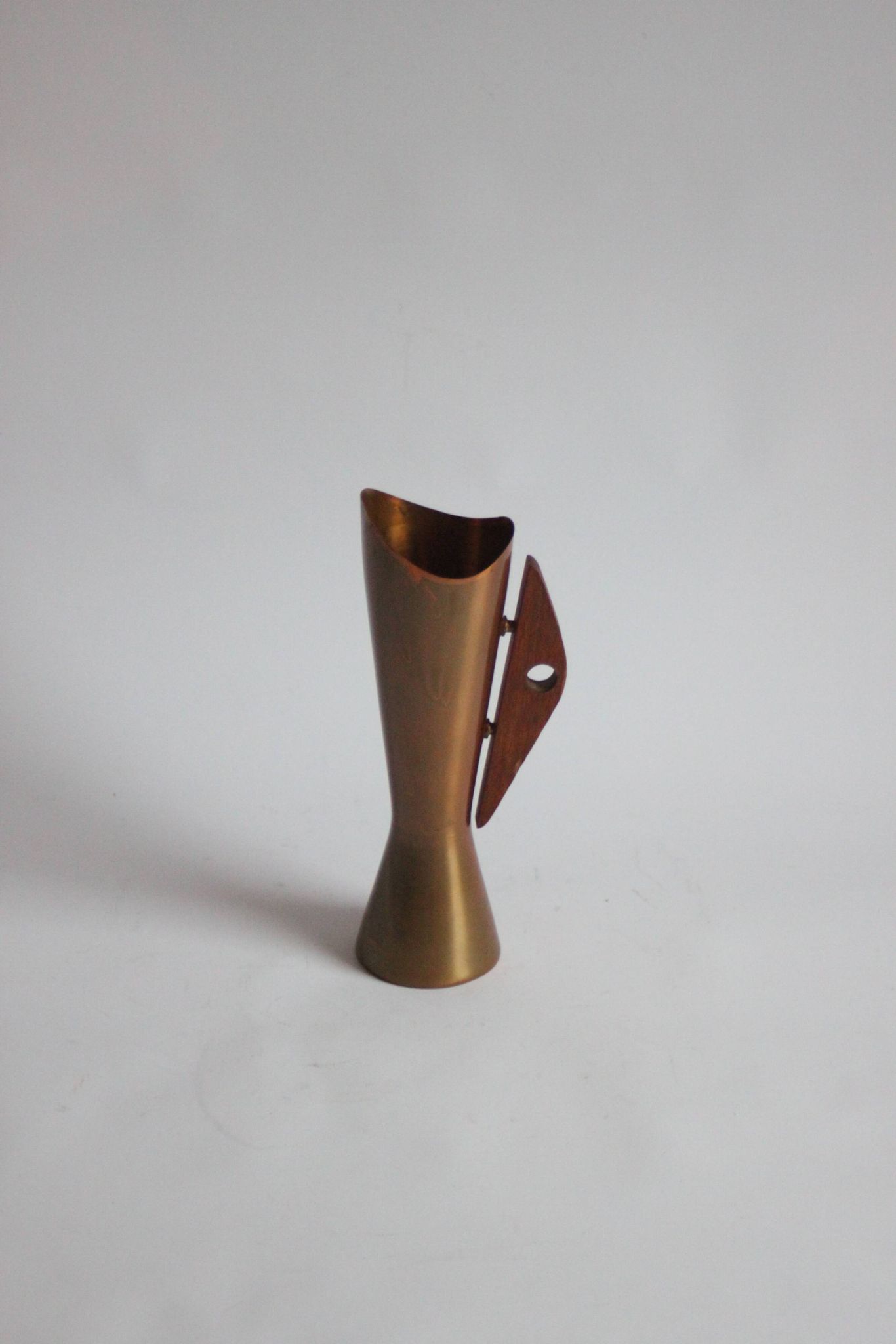 Copper and teak vase by Dahlmann, Germany 1950s