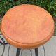 Pair of vintage metal and leather bar stools