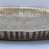 Moroccan brass tray from the 40s, diameter 41 cm