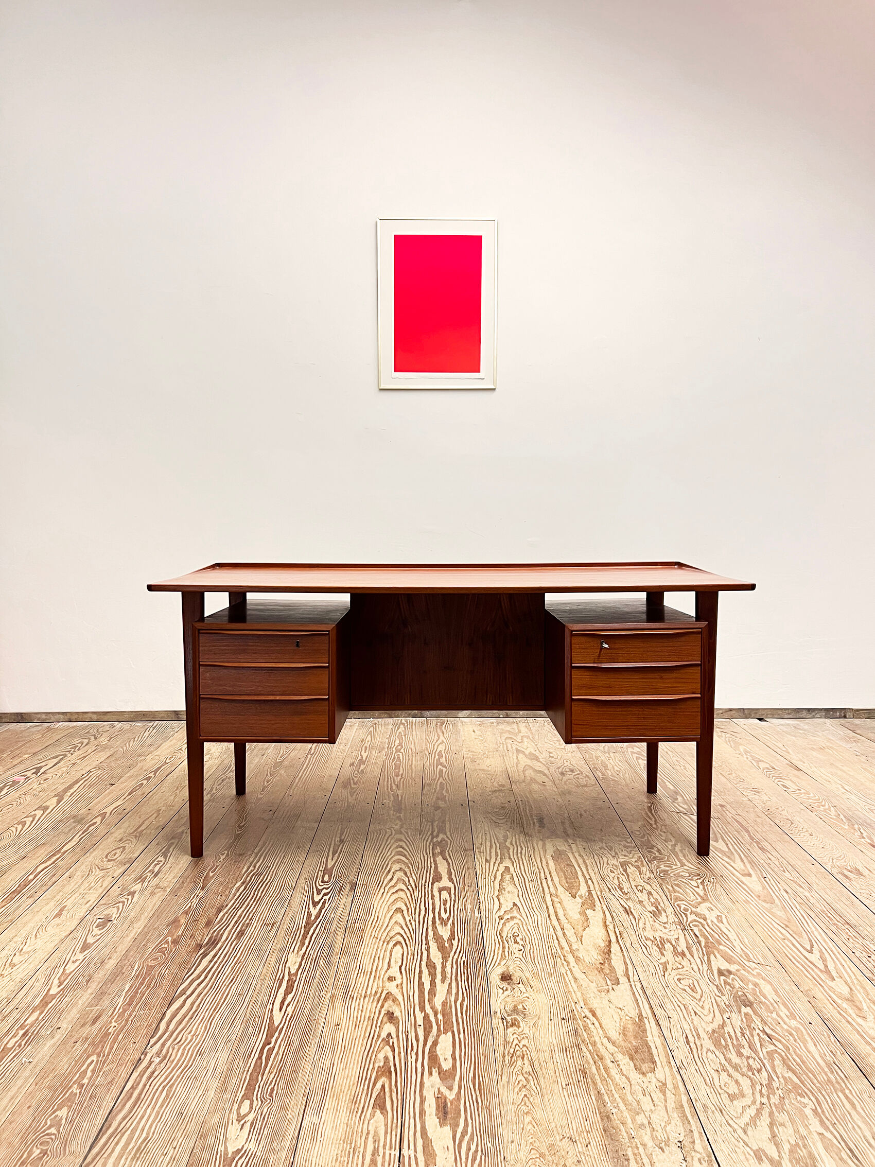 Danish teak desk by Peter Løvig Nielsen for Hedensted Møbelfabrik Denmark 1960s