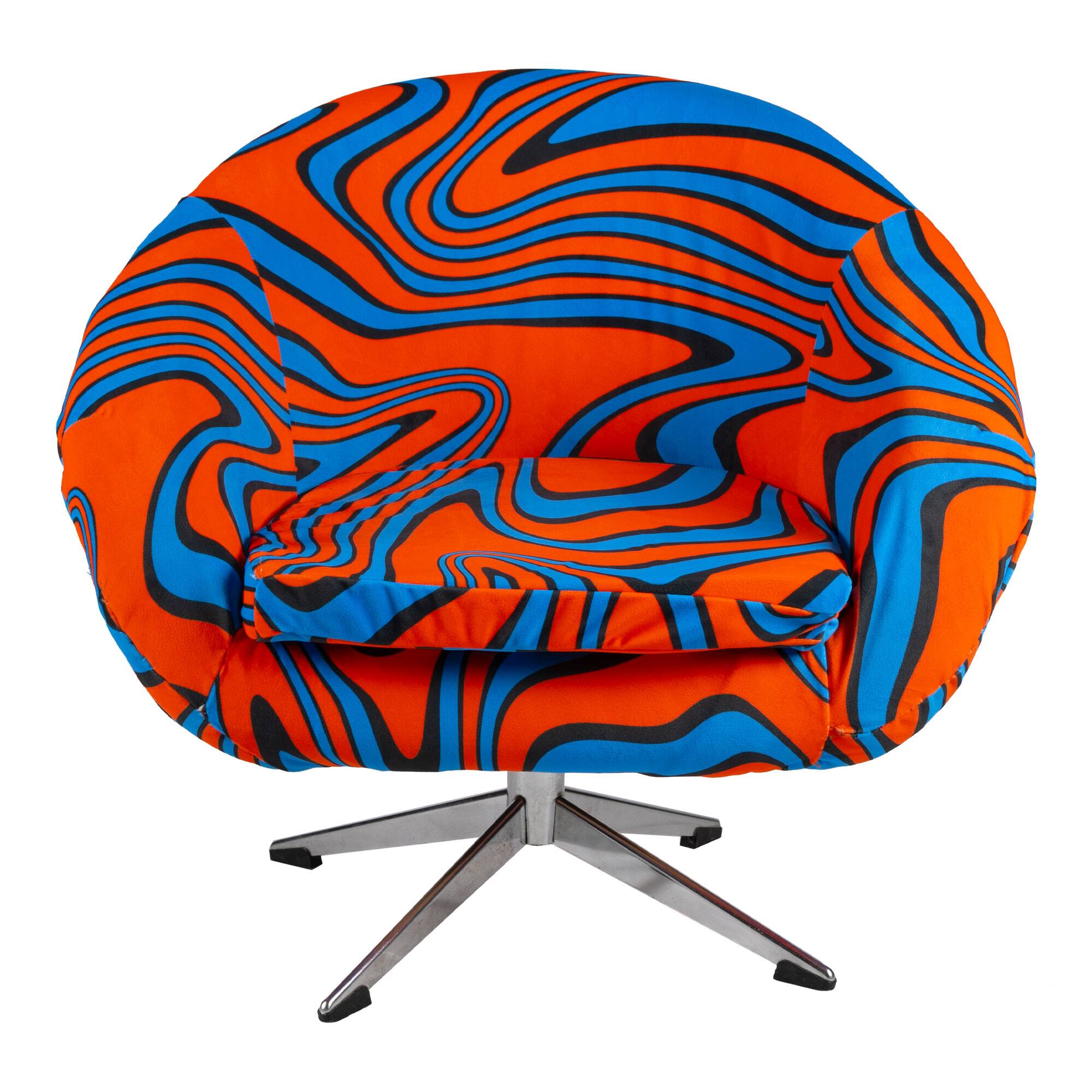 Orange and Blue 70s Psychedelic C14 Cocktail Chair