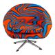 Orange and Blue 70s Psychedelic C14 Cocktail Chair