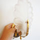 Pair of glass and gold metal wall lamps