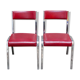 Pair of red leatherette chairs