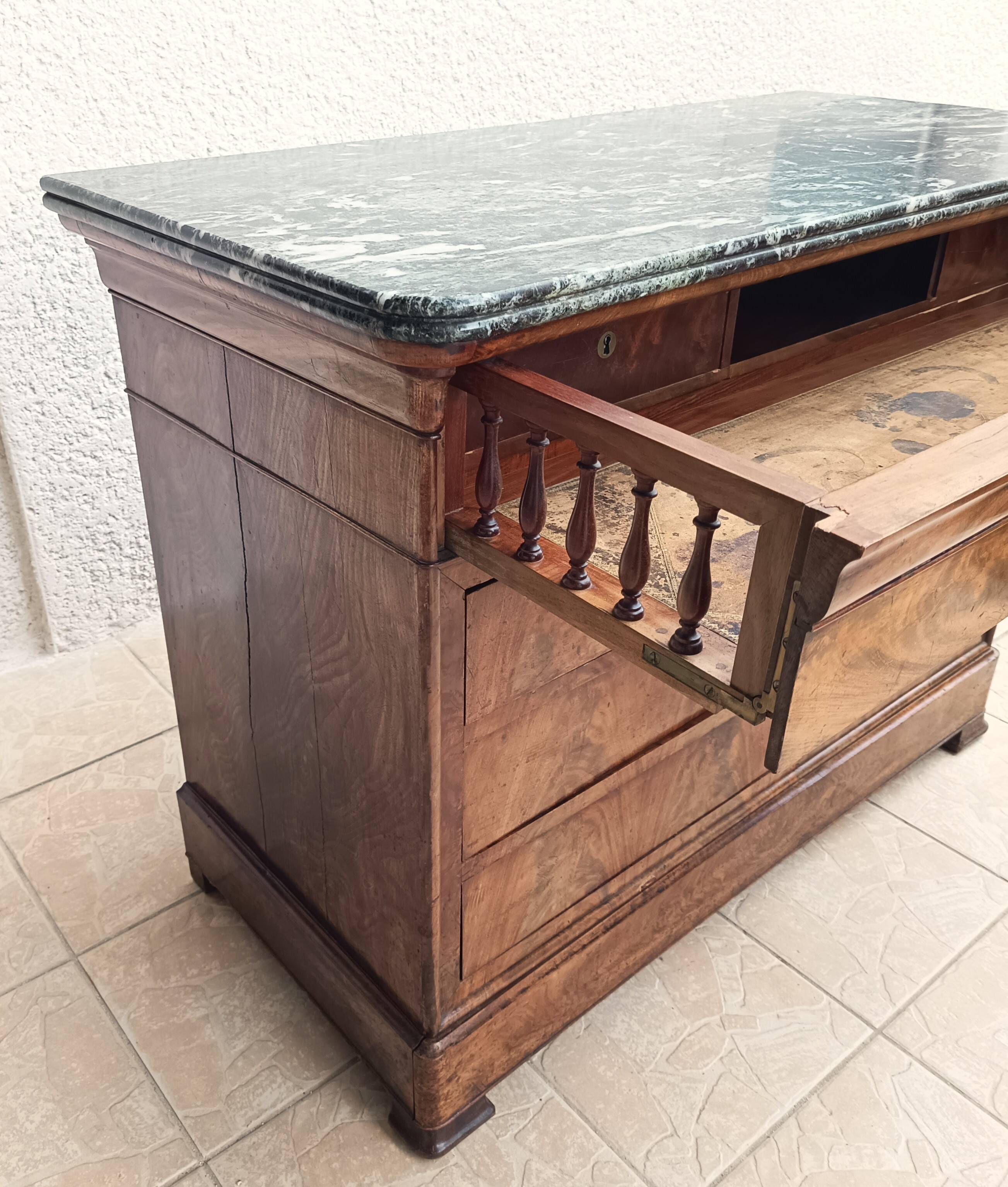 Louis Philippe mahogany secretary chest of drawers