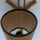 Pair of Louis Sognot rattan wall lights