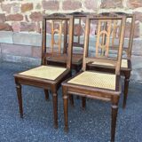 Set of 4 French chairs louis XVI vintage 30s Provence