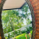 Oval wicker mirror