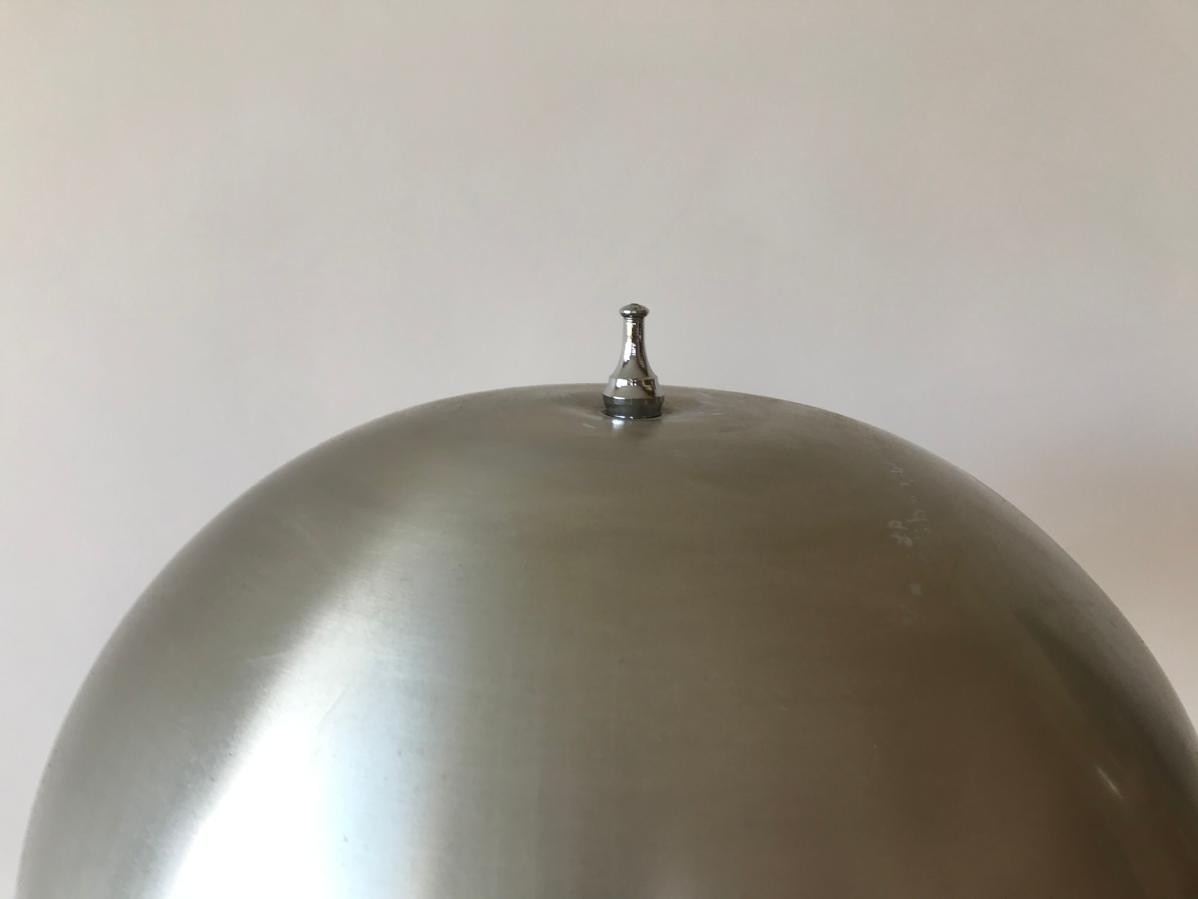Mushroom lamp, brushed steel, circa 1960