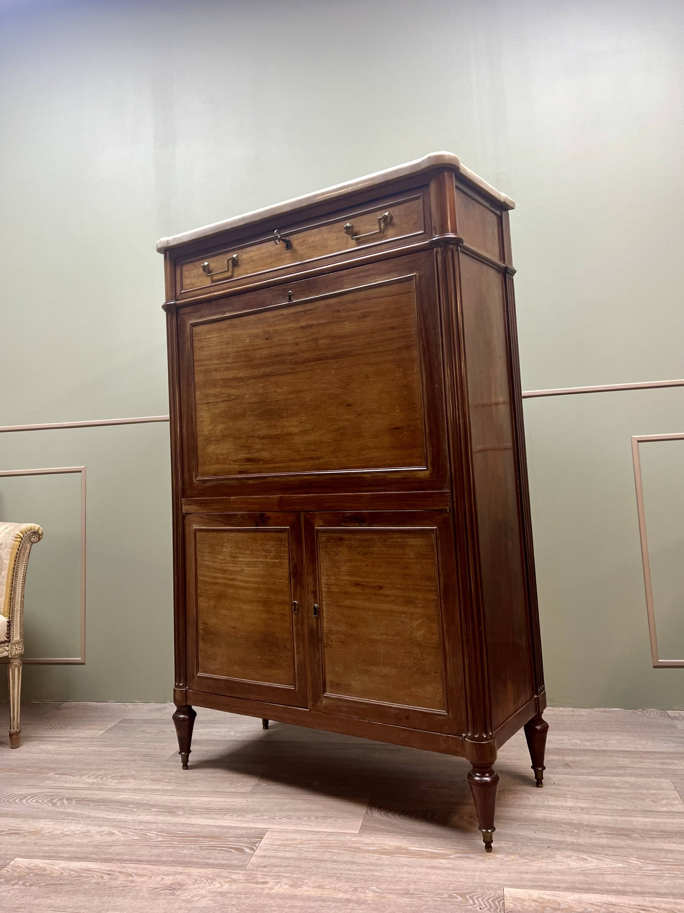 Mahogany Secretary Louis XVI XVIII Eme Century