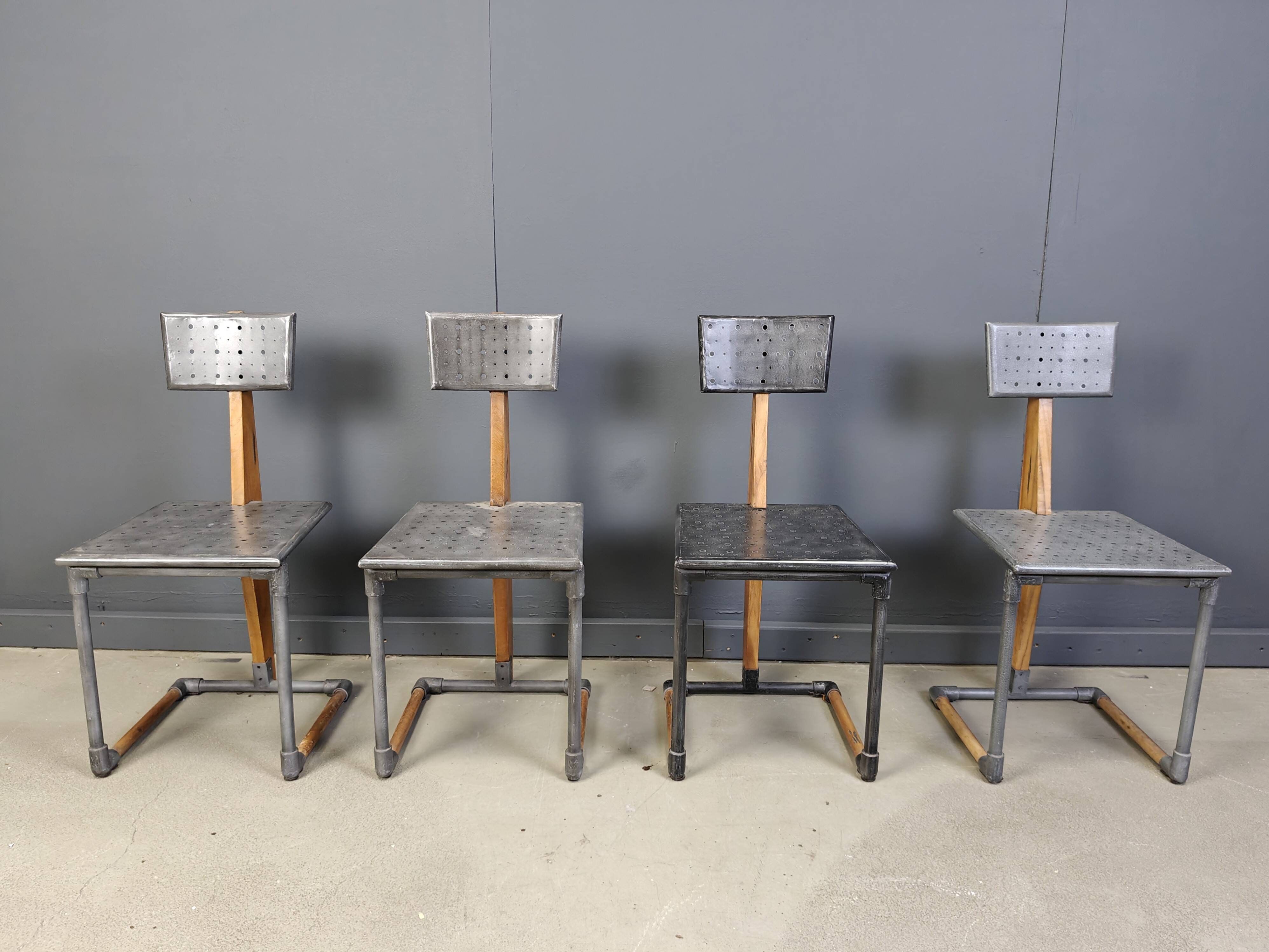 Vintage industrial chairs, 1970s - set of 4