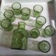 Carafe and 8 old glasses in bubble molded glass