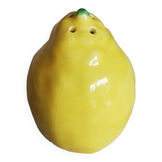 Vintage lemon-shaped ceramic salt shaker