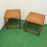 Nesting coffee tables in teak