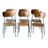 Chaises d'école, lot de 6