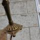 Vintage brass lamp with fringed shade – H35 cm, Ø20 cm