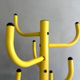 Vintage coat rack yellow, coat rack metall, 80's