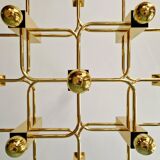 Geometric brass chandelier, design G. Sciolari, Boulanger, 1970