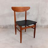 Chaise scandinave danoise vintage en teck années 60, estampillée Dyrlund Denmark