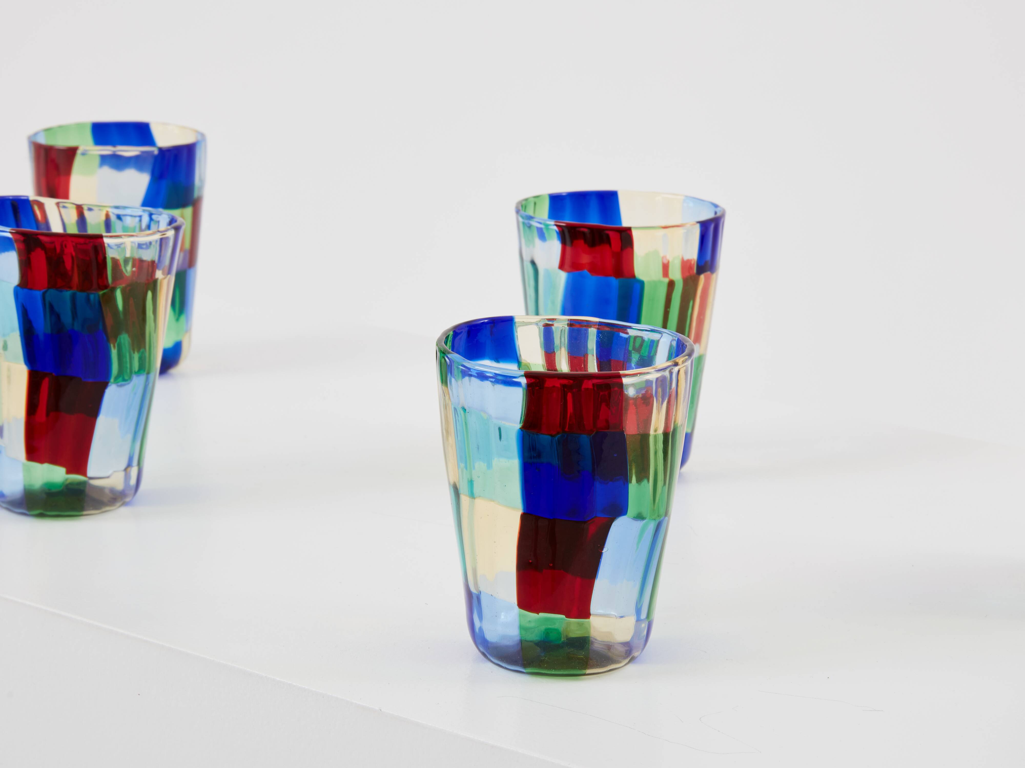 Set of 6 Italian Murano glass goblets circa 1980 murano
