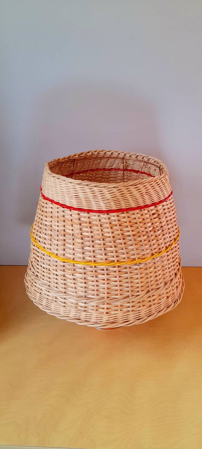 60s rattan lampshade