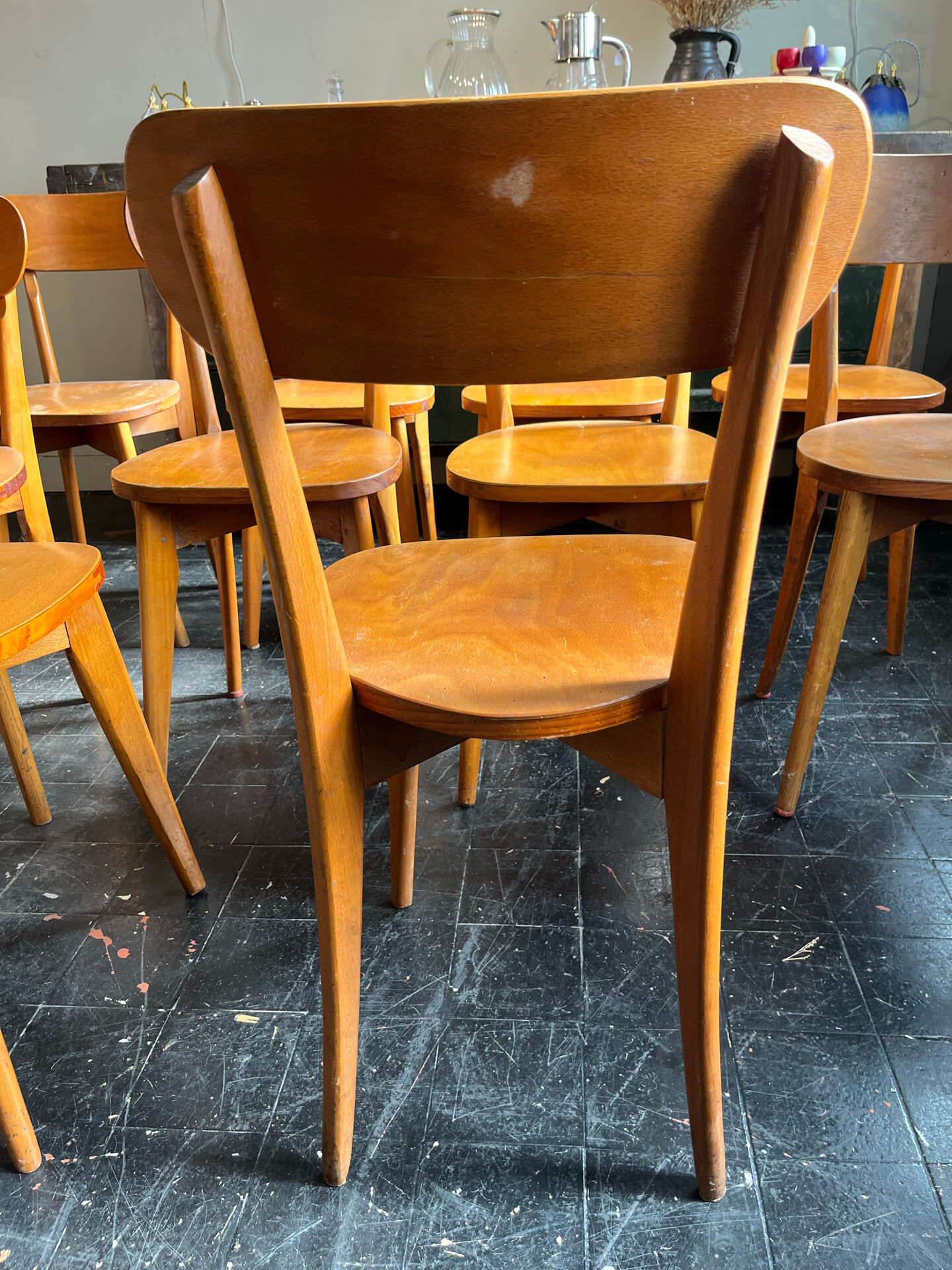 Set of 10 bistro chairs