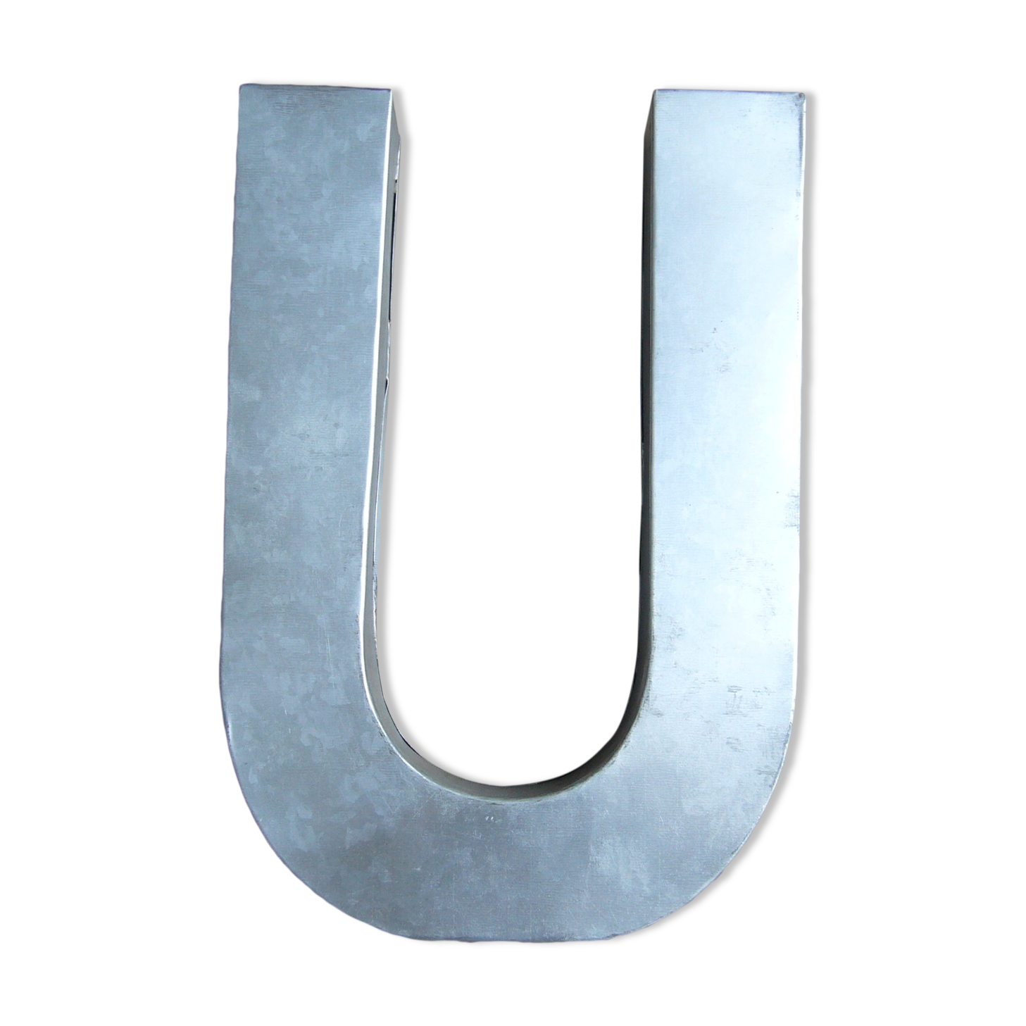 Letter U industrial white metal