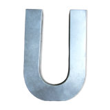 Lettre U industrielle métal blanc