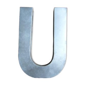 Letter U industrial white metal