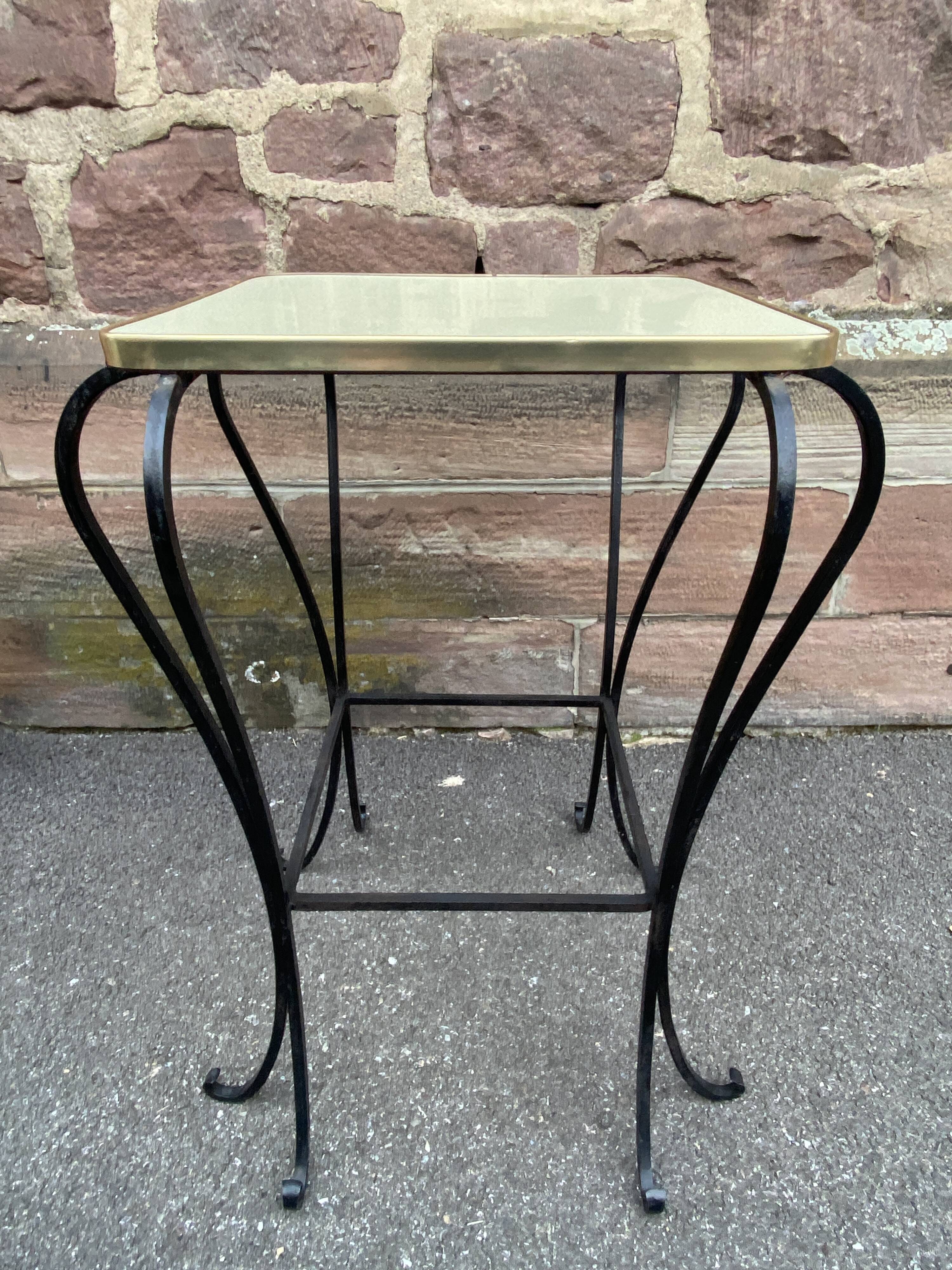 plant stand console plant stand side table Formica and metal