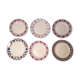 Assortment of blue tones dessert plates