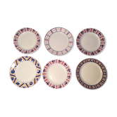 Assortment of blue tones dessert plates
