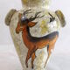 Rock vase signed years 50 - deer Antelope gazelle-