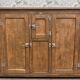 Old bar icebox in oak and zinc - sideboard (renovated)