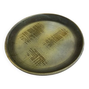 Grand plat en grès émaillé