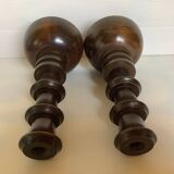 Pair of old wooden candlesticks