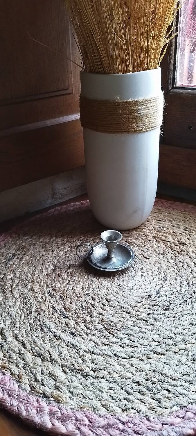 Mini silver metal candle holder