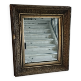 Antique wooden and gilded stucco mirror