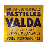 Vintage enamel plate Pastilles Valda - from the 1960s