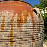 Ancient terracotta pottery jar from the 20th century.