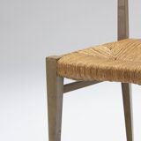 Pair of straw chairs, geneviève pons, 1950s