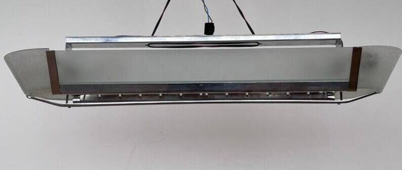 XXL design Chrome Bauhaus Chandelier or pendant - 1940s / Czechoslovakia
